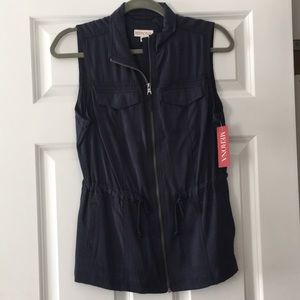 Navy thin shirt vest